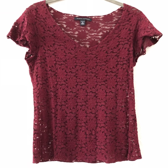 Banana Republic Tops - 🦋 Banana Republic | Maroon Lace Top Small